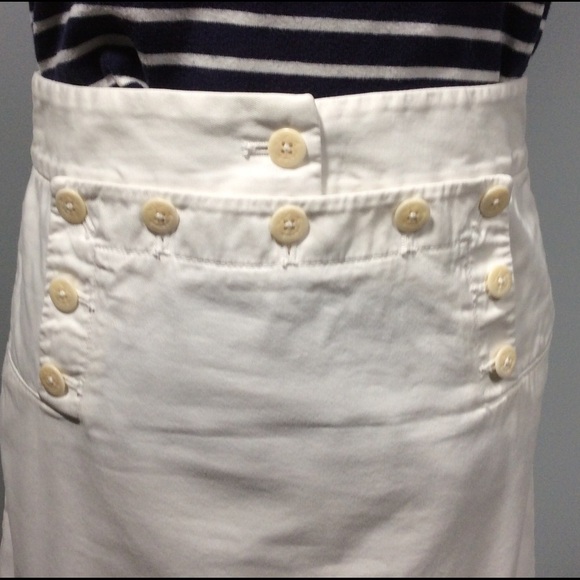 J. Crew White Sailor Nautical Skirt Size 4 - Picture 3 of 4